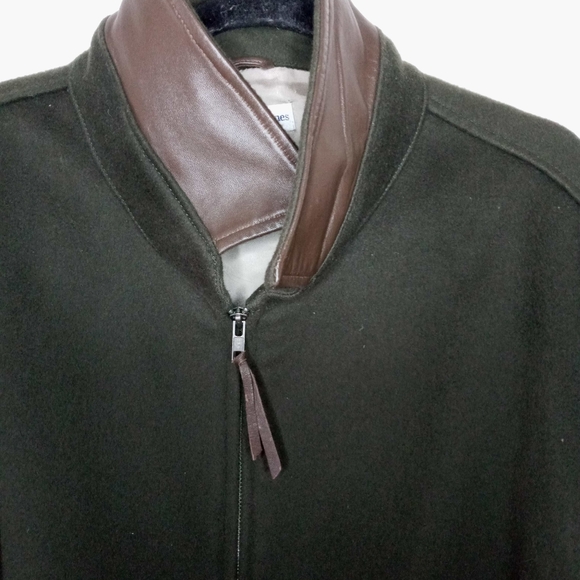 Green Mens Wool Bomber - by Bullock & Jones - Picture 3 of 6